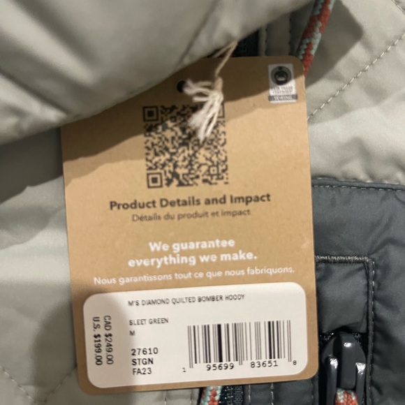 **NWT** Patagonia Quilted Hooded Jacket - Sleet Green - Picture 5 of 5